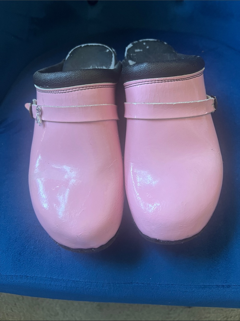 C & C Sweden Pink Slip-On Clogs with Black Trim Size 40